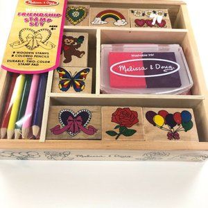 Melissa & Doug Wooden Friendship Stamp Set NEW